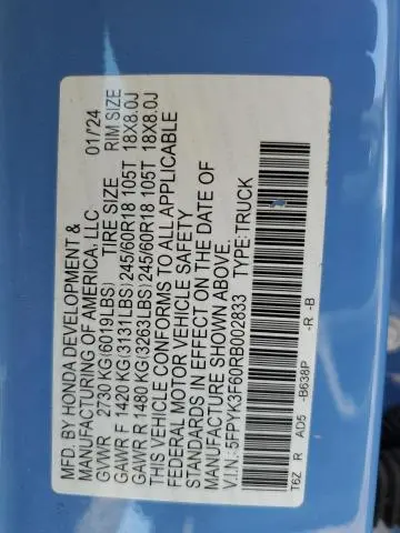 2024 HONDA RIDGELINE TRAIL SPORT  