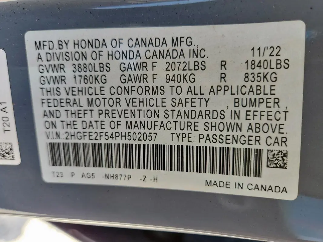 2023 HONDA CIVIC SPORT  