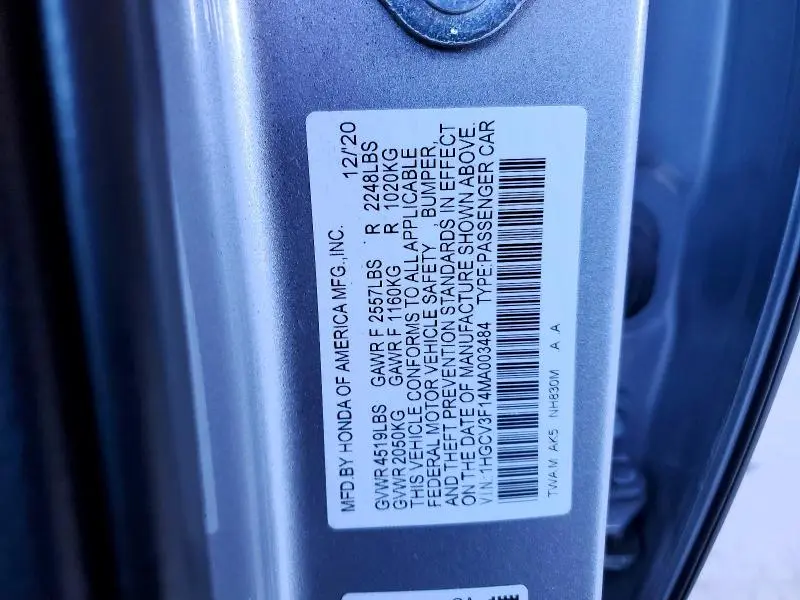 2021 HONDA ACCORD HYBRID  