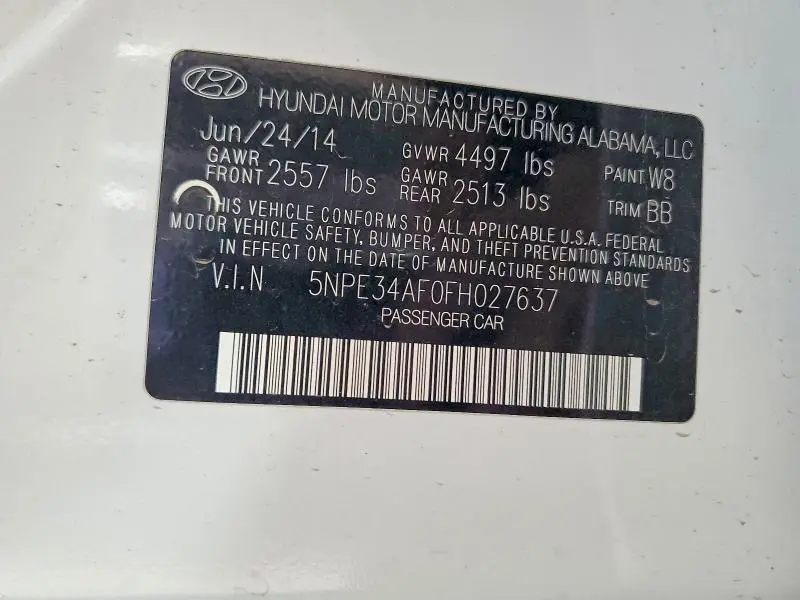 2015 HYUNDAI SONATA SPORT  