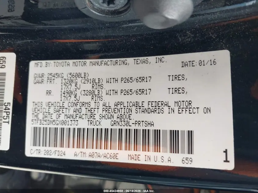 2016 TOYOTA TACOMA TRD SPORT