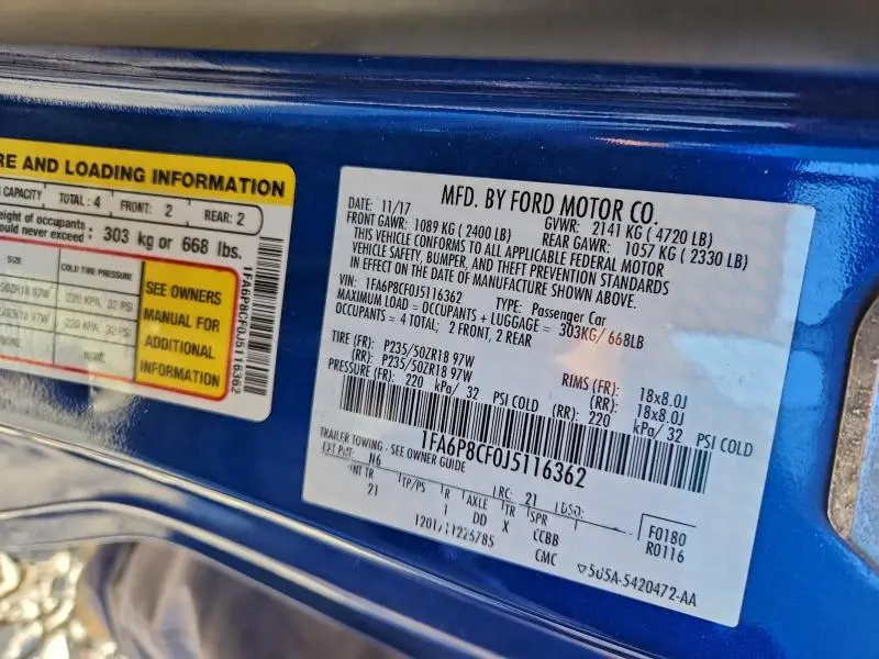 2018 FORD MUSTANG GT  