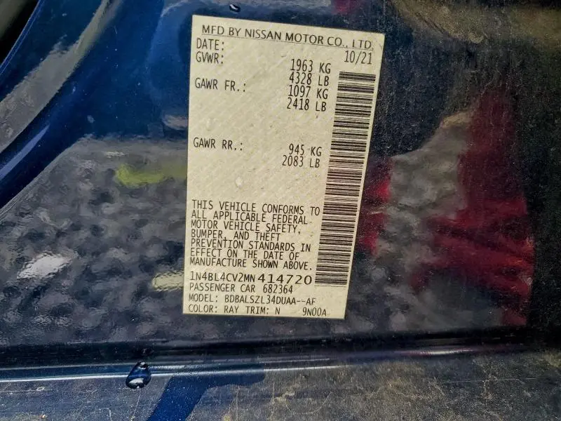 2021 NISSAN ALTIMA SR  