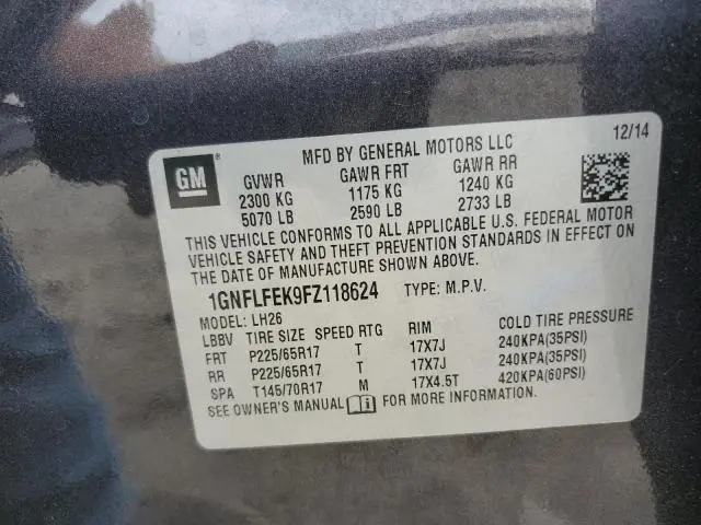 2015 CHEVROLET EQUINOX LT  