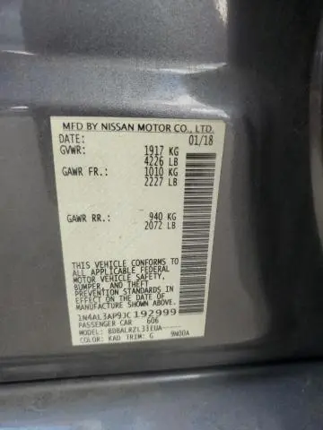 2018 NISSAN ALTIMA 2.5  