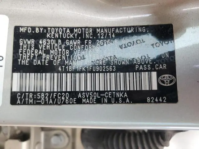 2015 TOYOTA CAMRY LE  