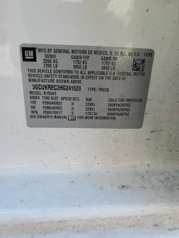 2017 CHEVROLET SILVERADO K1500 LT  