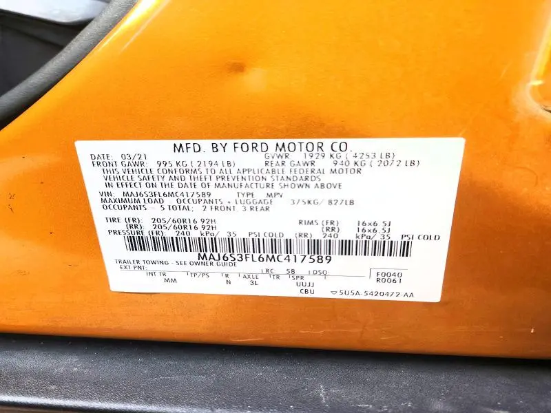 2021 FORD ECOSPORT S  
