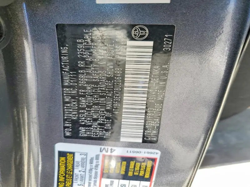 2011 TOYOTA CAMRY LE  