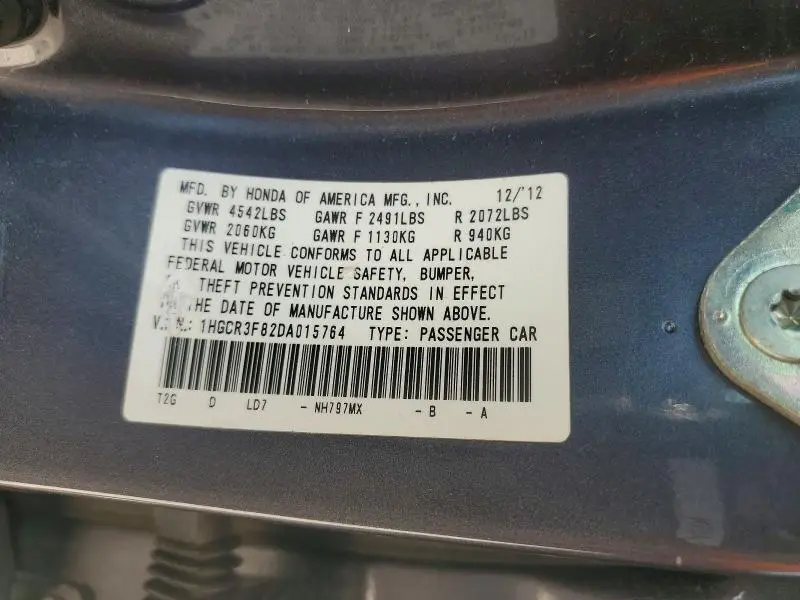 2013 HONDA ACCORD EXL  