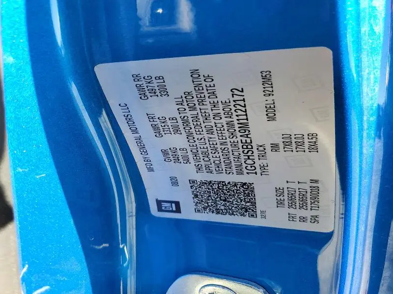 2021 CHEVROLET COLORADO   