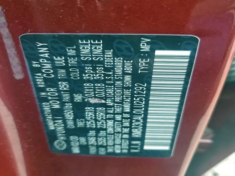 2020 HYUNDAI TUCSON LIMITED  