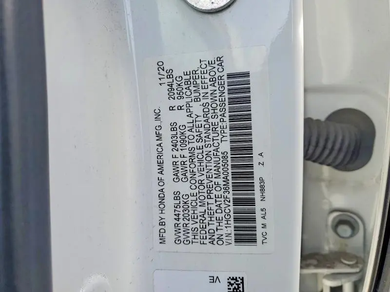 2021 HONDA ACCORD SPORT  
