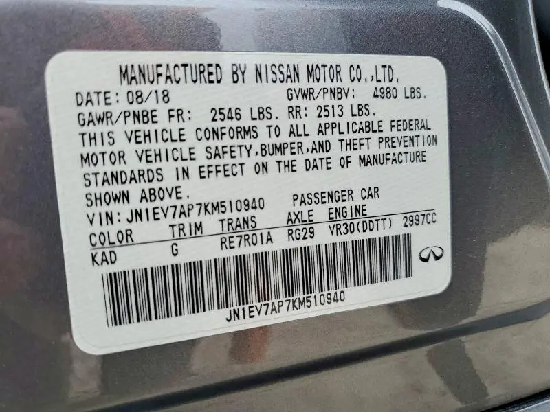 2019 INFINITI Q50 3.0T SPORT  