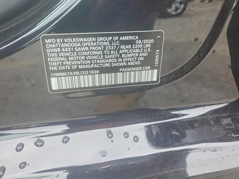 2020 VOLKSWAGEN PASSAT R-LINE  