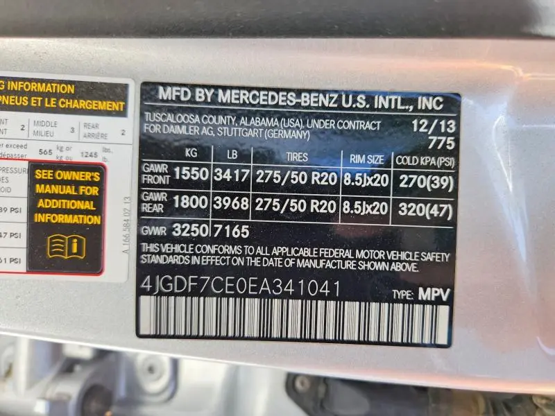 2014 MERCEDES-BENZ GL 450 4MATIC  