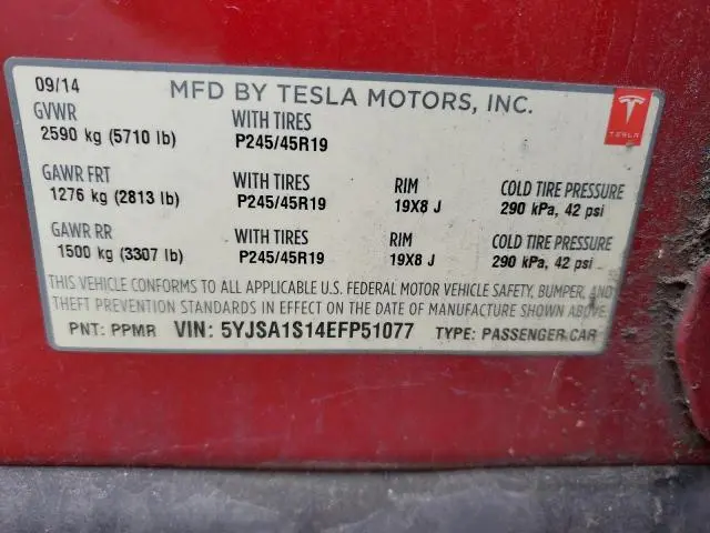 2014 TESLA MODEL S   