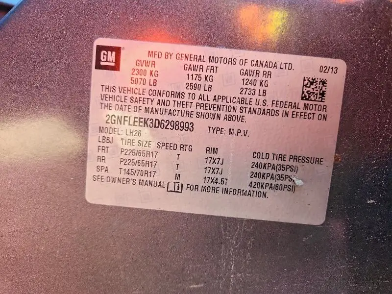 2013 CHEVROLET EQUINOX LT  