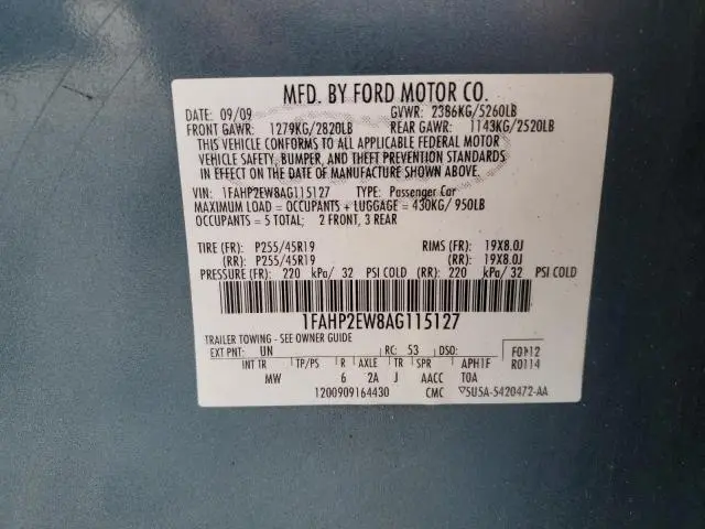 2010 FORD TAURUS SEL  