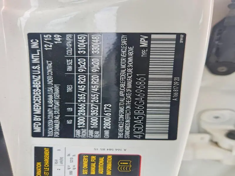 2016 MERCEDES-BENZ GLE 350  