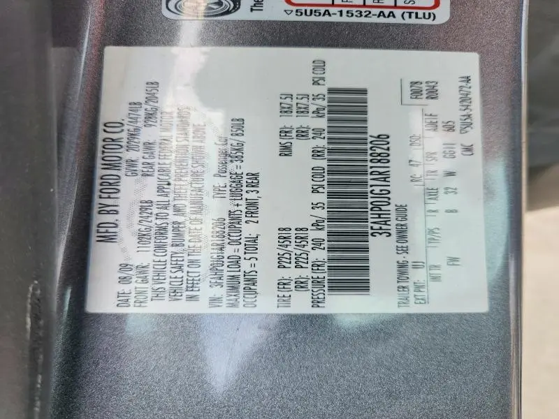 2010 FORD FUSION SEL  