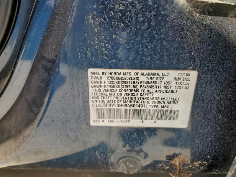 2010 HONDA PILOT TOURING  