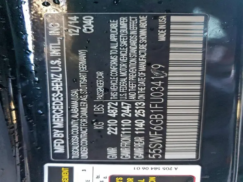 2015 MERCEDES-BENZ C 400 4MATIC  