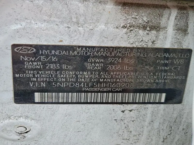 2017 HYUNDAI ELANTRA SE  