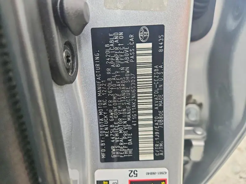 2022 TOYOTA CAMRY SE  