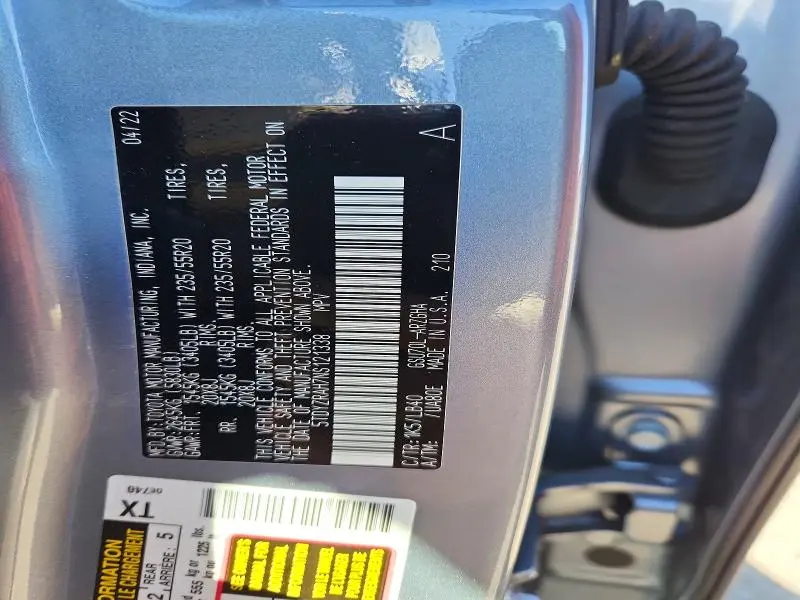 2022 TOYOTA HIGHLANDER LIMITED  