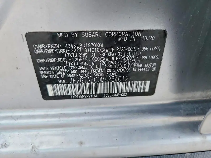 2021 SUBARU CROSSTREK PREMIUM  