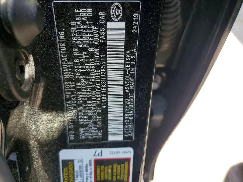 2017 TOYOTA CAMRY SE  