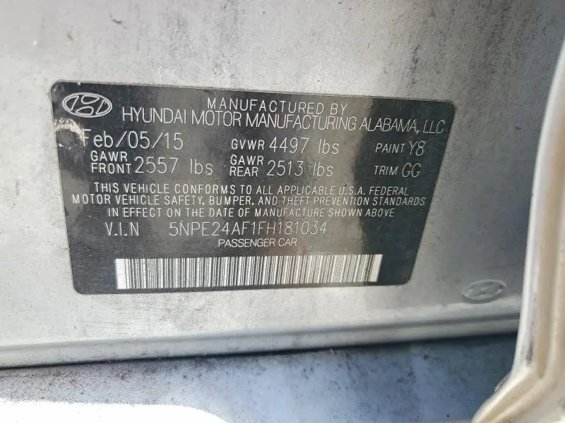 2015 HYUNDAI SONATA SE  