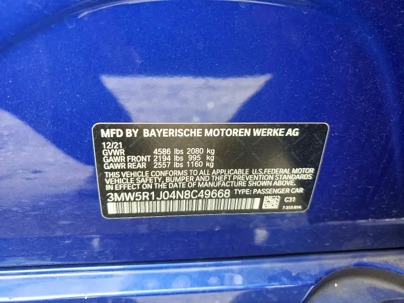 2022 BMW 330I   
