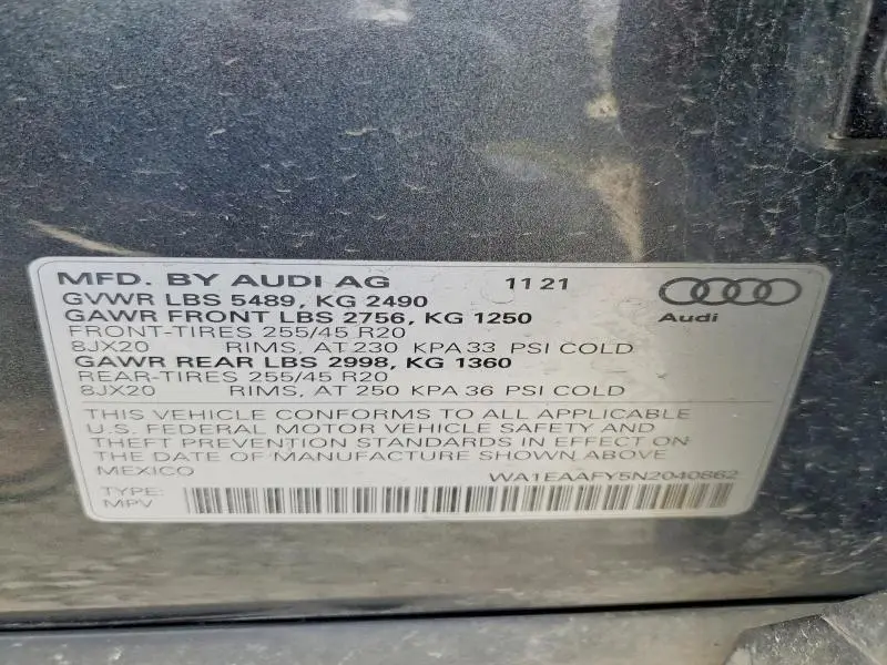 2022 AUDI Q5 PREMIUM PLUS 45  
