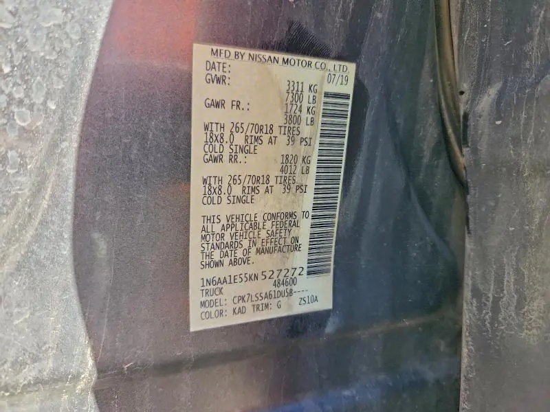 2019 NISSAN TITAN SV  