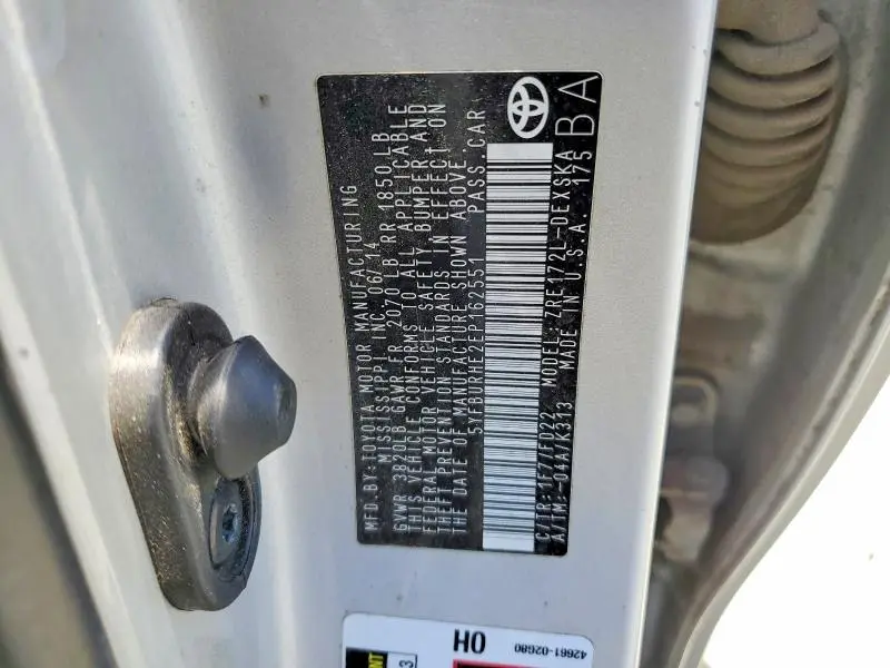 2014 TOYOTA COROLLA S PLUS  