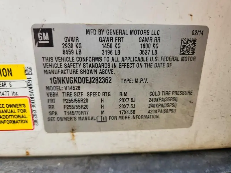 2014 CHEVROLET TRAVERSE LT  