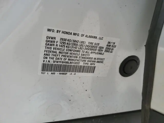 2020 HONDA PILOT TOURING  