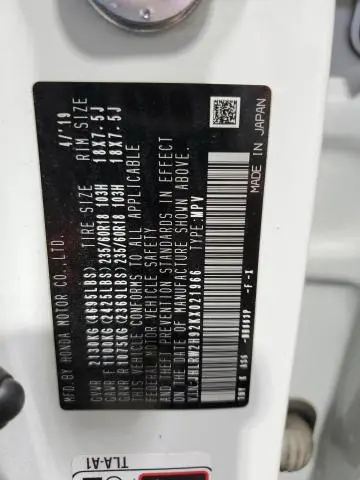 2019 HONDA CR-V TOURING  