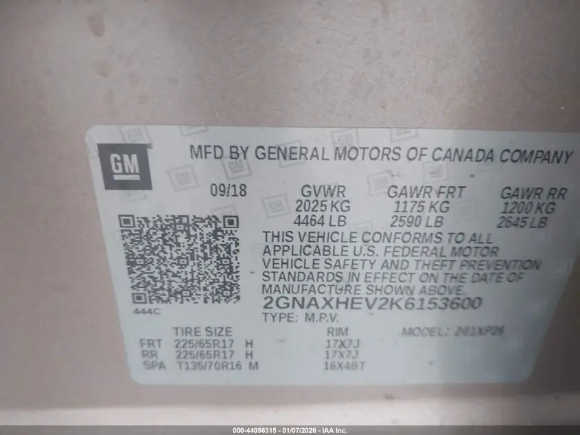 2019 CHEVROLET EQUINOX LS