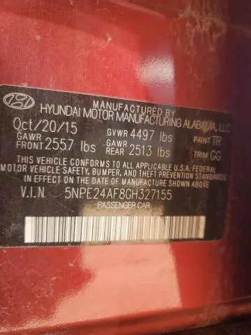 2016 HYUNDAI SONATA SE  