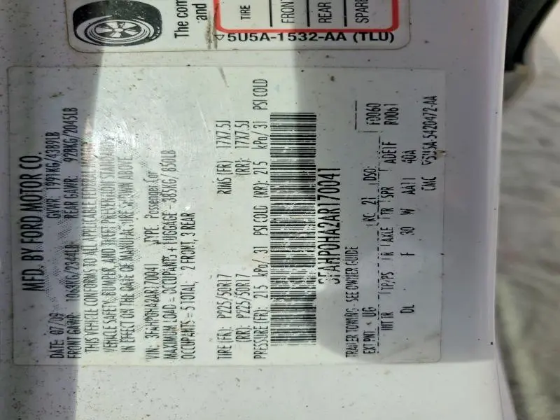 2010 FORD FUSION SE  