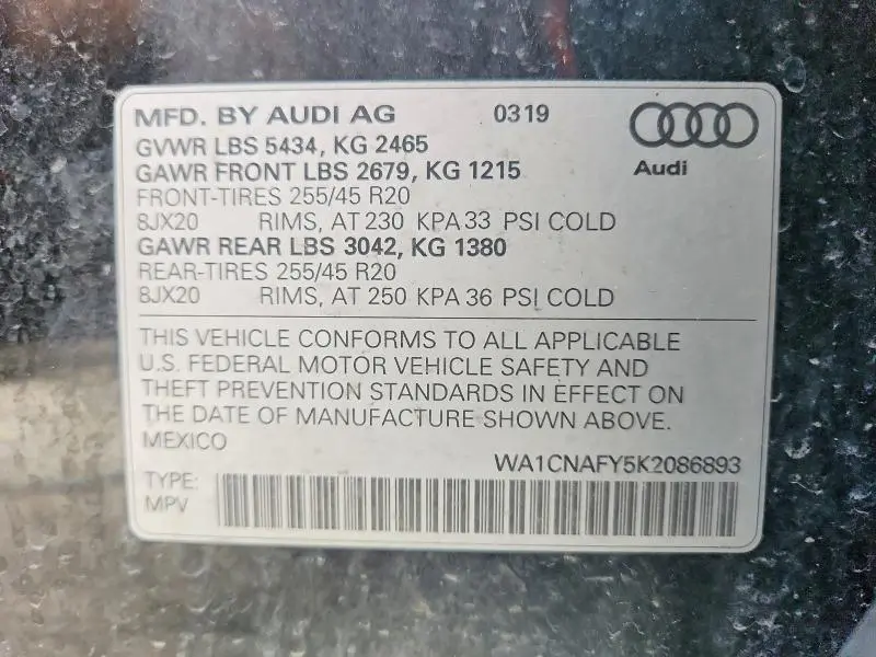 2019 AUDI Q5 PRESTIGE  
