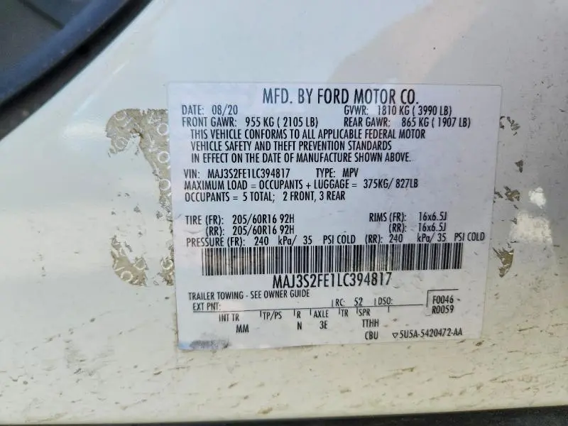 2020 FORD ECOSPORT S  