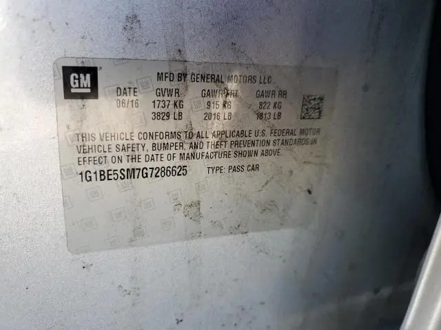 2016 CHEVROLET CRUZE LT  