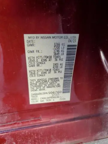 2015 NISSAN TITAN S  