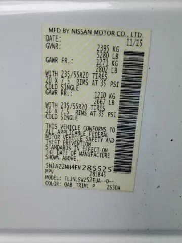 2015 NISSAN MURANO S  