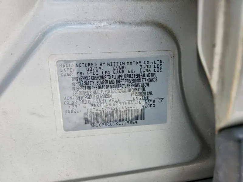 2019 NISSAN KICKS SV  
