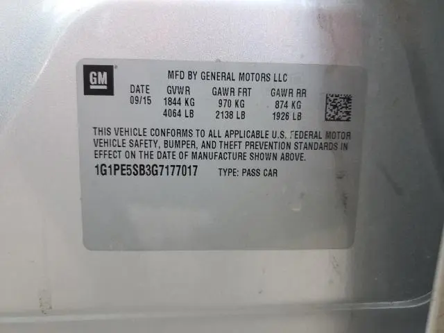 2016 CHEVROLET CRUZE LIMITED LT  